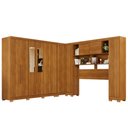 Ver imagem 3 de Guarda-Roupa Casal Modulado Pandora 11 Portas 2 Gavetas com Espelho e Pés Cinamomo - Pnr Móveis