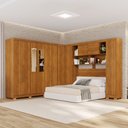 Ver imagem 1 de Guarda-Roupa Casal Modulado Pandora 11 Portas 2 Gavetas com Espelho e Pés Cinamomo - Pnr Móveis
