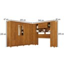 Ver imagem 4 de Guarda-Roupa Casal Modulado Pandora 11 Portas 2 Gavetas com Espelho e Pés Cinamomo - Pnr Móveis