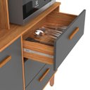 Ver imagem 7 de Cozinha Compacta 7 Portas 3 Gavetas com Nicho para Microondas e Garrafeiro Modena Yescasa Cinamomo/Grafite Preto