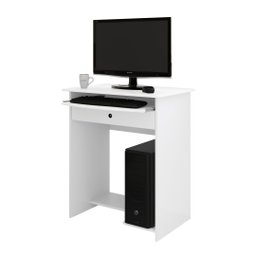 Escrivaninha EJ Móveis Mesa de computador prática com gaveta:Branco - 1