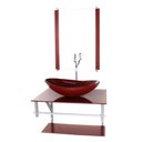 Ver imagem 2 de GABINETE DE VIDRO PARA BANHEIRO 60CM AC CUBA OVAL VERMELHO CEREJA FULL