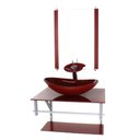 Ver imagem 1 de GABINETE DE VIDRO PARA BANHEIRO 60CM AC CUBA OVAL VERMELHO CEREJA FULL