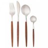 Faqueiro de Aço Inox Cabo Estampa Madeira 24pç Organic - 1