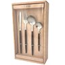 Faqueiro de Aço Inox Cabo Estampa Madeira 24pç Organic - 4