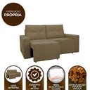 Ver imagem 4 de Sofá Retrátil Polo 1,80m Confortavel para Sala Suede Herrero Cor:marrom Claro
