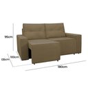 Ver imagem 6 de Sofá Retrátil Polo 1,80m Confortavel para Sala Suede Herrero Cor:marrom Claro