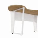 Ver imagem 5 de Mesa Escrivaninha Orgânica Linear 175CMX92CM com Pés Metal para Escritório Corporate F5 Marrom/Macadâmia/Branco