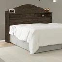 Ver imagem 2 de Cabeceira Para Cama Box Casal 2 Nichos Evelyn 100% MDF Nogal
