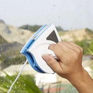 Limpa Vidro Magnetico Limpador Janela Vidraça Espelho Porcelada Dupla Face Dois Lados Ima Forte Rodo
