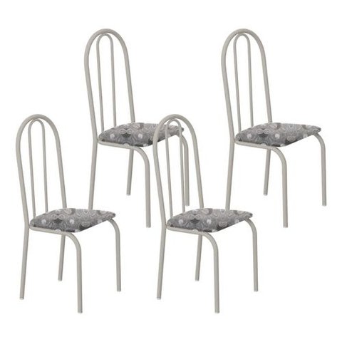 Kit 4 Cadeiras Ubatuba Corino Paraopeba Tubo Champanhe