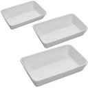 Ver imagem 1 de Jogo 3 Refratários Línea Branco Porcelana Lyor Travessas Servir 1,5l 1l 750ml