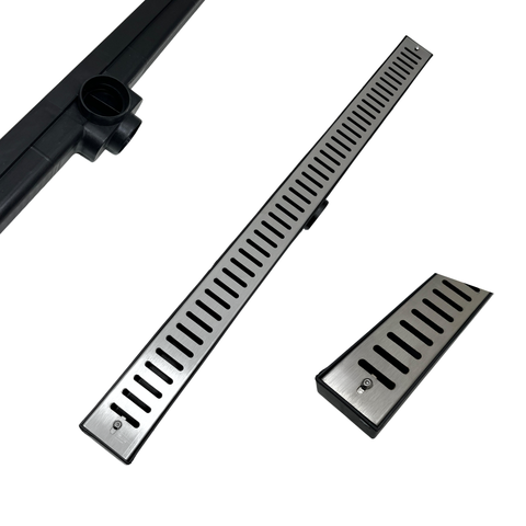 Ralo Linear Abre Fecha 5x70 Inox 304 Coletor Preto