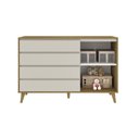 Ver imagem 6 de Cômoda Infantil 4 Gavetas com Fraldário Gran Lorena Off White com Bétula Carolina Baby