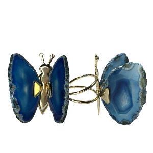 Porta Guardanapo Argola Borboleta Ágata 5 a 7 cm - Pç
