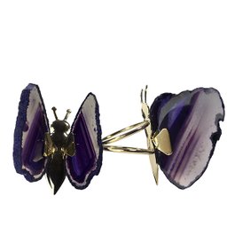 Porta Guardanapo Argola Borboleta Ágata 5 a 7 cm - Pç - 4