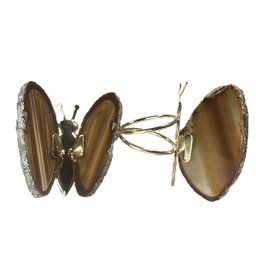 Porta Guardanapo Argola Borboleta Ágata 5 a 7 cm - Pç - 2