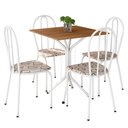 Ver imagem 1 de Kit Mesa de Jantar Thaisa 67,5cm com 04 Cadeiras Texas Cedro Ferro Branco - Pallazio