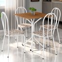 Ver imagem 2 de Kit Mesa de Jantar Thaisa 67,5cm com 04 Cadeiras Texas Cedro Ferro Branco - Pallazio