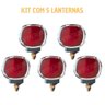 Kit 5 Lanternas Três Marias Foguinho Led Bivolt Vermelha - 2