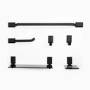 Ver imagem 7 de Kit Banheiro Lavabo Aluminio E Vidro Preto Fosco 6 Peças