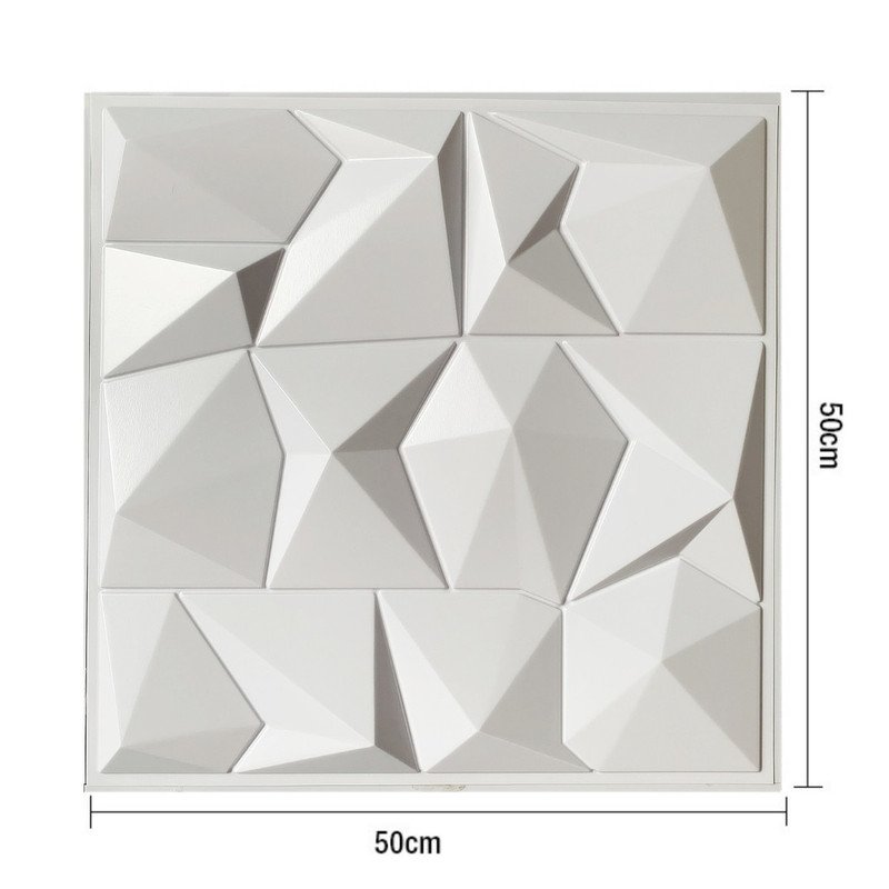 Kit 10 Placas 3D Autoadesiva Revestimento Parede Modelo Everest 50x50 Branco 2,5m² - 5