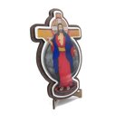 Ver imagem 1 de Crucifixo Jesus Santas Chagas Mdf Mesa E Parede 19 Cm Armazém Católico 101812