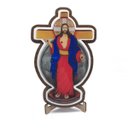 Ver imagem 2 de Crucifixo Jesus Santas Chagas Mdf Mesa E Parede 19 Cm Armazém Católico 101812
