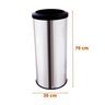 Lixeira Grande Inox Aro Esmaltado 50 Litros Cesto De Lixo - Preto - 2