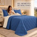 Ver imagem 4 de Cobre Leito King Lizzie 300 Fios Dupla Face 3 Peças:Azul