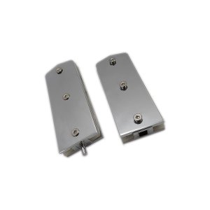 Kit dobradiças tipo jumbo para instalação de porta pivotante de vidro temperado blindex - Cromado