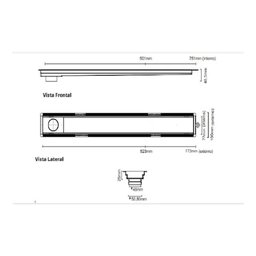Ralo Linear Oculto Sifonado Tampa Invisível Pvc 75 Cm Novii - 4