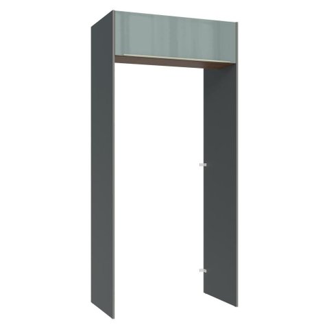 Porta-geladeira 103 Cm 1 Porta Basculante Cinza/rustic/cinza Lux Madesa