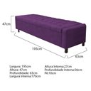 Ver imagem 3 de Kit Cabeceira e Calçadeira Baú King Everest P02 195cm para Cama Box Suede - Doce Sonho Móveis