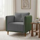 Ver imagem 1 de Poltrona Decorativa Aviv para Sala Escritório Recepção Luxo Linho Premium Easy Clean Corino Premium