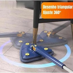 Mop de Limpeza Triângulo Giratório 360 Esfregão - Azul - 3