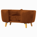 Ver imagem 1 de Poltrona Cama Pet Hanna Estofada Tecido Veludo Divini Decor:cobre