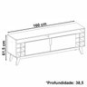 Rack Sala TV 70 Pol Com Adega 160 cm 011078 Cedro Off White DCASA - 4