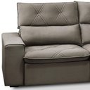 Ver imagem 6 de Sofá 3 Lugares Retrátil Reclinável Chaise Direito 258cm Bergen F04 Veludo Marrom Claro - Lyam