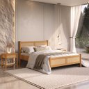 Ver imagem 1 de Cama Casal Padrão 140 X 190 Cm Cabeceira de Palhinha Madeira Freijó Cefira Idimex