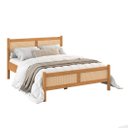 Ver imagem 3 de Cama Casal Padrão 140 X 190 Cm Cabeceira de Palhinha Madeira Freijó Cefira Idimex
