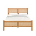 Ver imagem 4 de Cama Casal Padrão 140 X 190 Cm Cabeceira de Palhinha Madeira Freijó Cefira Idimex