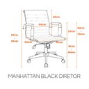 Ver imagem 2 de Cadeira para Escritório Giratória Diretor Manhattan Black Fratini