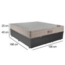 Ver imagem 3 de Cama Box Baú Queen Sintético Bipartido + Colchão Ortobom Airtech Molas Ensacadas 65x158x198 Cor:Cinz