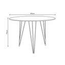 Ver imagem 5 de Mesa Jantar Redonda 90cm Amêndoa Clips 3 Pés com 4 Poltronas Eiffel Eames Daw Brancas Base Dourado