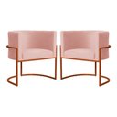 Ver imagem 1 de Kit 02 Poltrona Luana Luxo Veludo Rosa Base Bronze - Fm