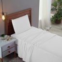 Ver imagem 1 de Kit Roupa Cama Solteiro 100% Algodão 3 Peças Percal 300 Fios Hotel Pousada:branco