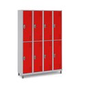 Ver imagem 1 de Armário 8 Portas Grandes Locker Uso Profissional:vermelho