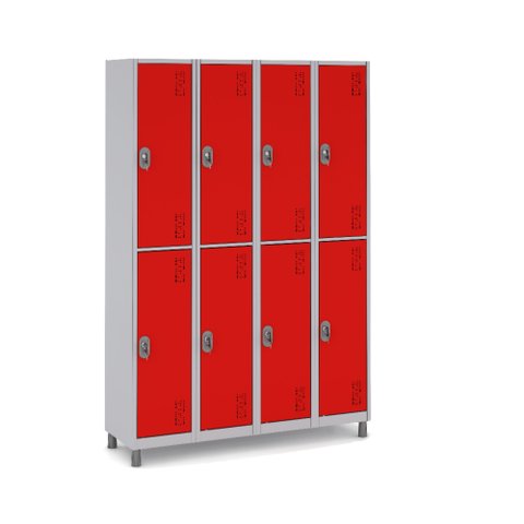 Armário 8 Portas Grandes Locker Uso Profissional:vermelho