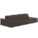Ver imagem 1 de Sofá Ilha Modular com Puff para Sala Living 312cm Georgia K04 Veludo Marrom - Mpozenato